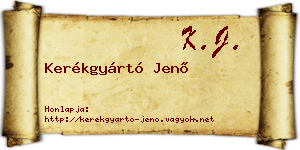 Kerékgyártó Jenő névjegykártya