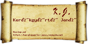 Kerékgyártó Jenő névjegykártya