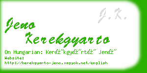 jeno kerekgyarto business card